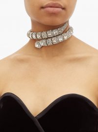 GUCCI Crystal-embellished snake choker / sparkling chokers