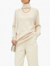 MAX MARA Disco sweater in cream ~ luxe high neck sweaters