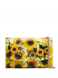 DOLCE & GABBANA sunflower print shoulder bag / crystal crossbody