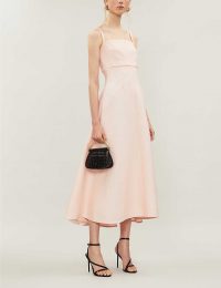 EMILIA WICKSTEAD Freya cloqué midi dress in pink ~ feminine fit and flare