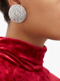 ALESSANDRA RICH Half-sphere crystal earrings ~ instant vintage-style event glamour