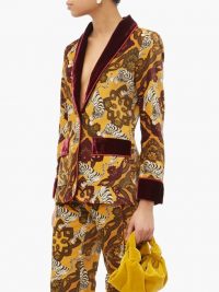 F.R.S – FOR RESTLESS SLEEPERS Kakia tiger-print velvet jacket in yellow / luxe jackets