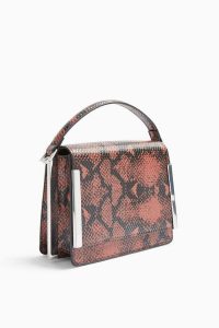 TOPSHOP LOTTIE Red Snake Cross Body Bag / reptile crossbody