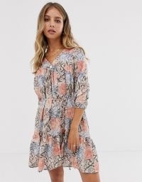 Miss Selfridge mini smock dress in snake print