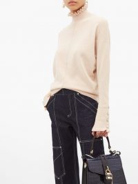 CHLOÉ Ruffle-trimmed cashmere sweater ~ chic knits