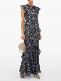 SALONI Tamara floral-jacquard silk-blend maxi dress / chic garden party look