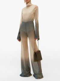 HALPERN Wide-leg lamé jumpsuit ~ sheer floaty jumpsuits