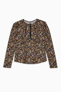 TOPSHOP AUSTIN Floral Print Long Sleeve Tea Top