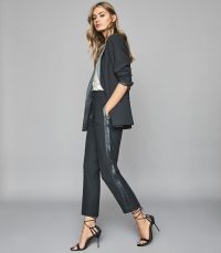 REISS CLEO TAILORED CREPE TROUSERS PETROL ~ chic pants