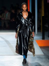 PREEN BY THORNTON BREGAZZI Ensley oversized black PVC trench coat