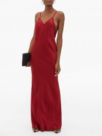 HAIDER ACKERMANN Kuiper V-neckline satin-crepe dress in red ~ effortless style event wear