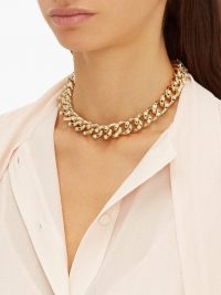 ROSANTICA BY MICHELA PANERO Liberta crystal-embellished choker necklace ~ chunky chain chokers