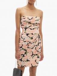 WILLIAM VINTAGE Loris Azzaro floral-print silk skirt and top set in pink