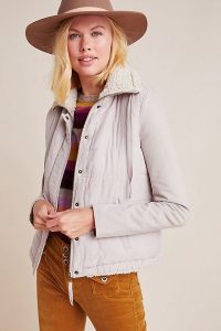 Marrakech Tia Quilted Sherpa Jacket in Oyster