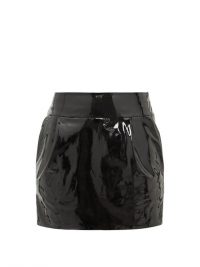 ALEXANDRE VAUTHIER Black patent-leather mini skirt / glossy skirts