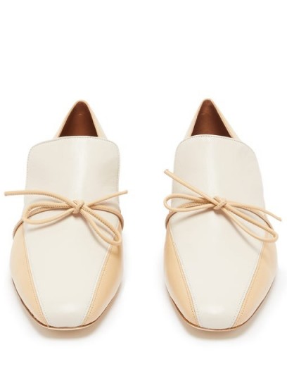 MALONE SOULIERS X Roksanda Celia knotted leather loafers in beige