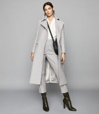 REISS ANDERS LONGLINE OVERCOAT WITH ZIP DETAIL GREY MELANGE ~ winter coats with style