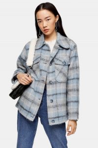 TOPSHOP Blue Check Jacket