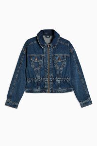 TOPSHOP CONSIDERED Authentic Wash Peplum Denim Jacket