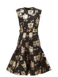 EMILIA WICKSTEAD Danni metallic floral-jacquard flared dress in black