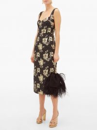 EMILIA WICKSTEAD Juditella floral-brocade pencil dress in black