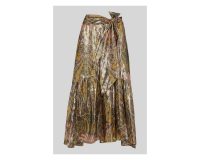 WHISTLES Paisley Metallic Skirt