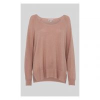 WHISTLES Sparkle Scoop Neck Knit in Pale Pink ~ loose fitting knits