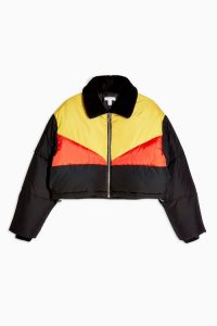 TOPSHOP Panel Cropped Puffer Jacket – crop hem jackets