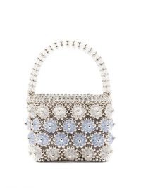 SHRIMPS Shelly beaded floral handbag in blue