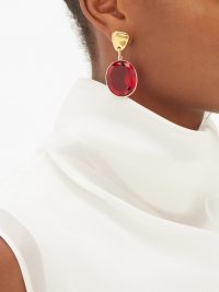 SONIA BOYAJIAN Surreal red crystal drop earrings