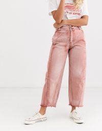 We The Free by Free People Monrow mom jeans in red | coloured denim