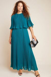 Corey Lynn Calter Pleated Maxi Dress in Holly ~ long floaty evening dresses