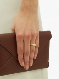 BOTTEGA VENETA Bamboo gold-plated silver ring ~ understated jewellery