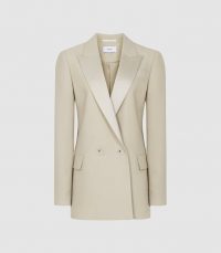 REISS CLEO DOUBLE BREASTED BLAZER CHAMPAGNE ~ luxe style jackets