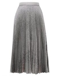 CHRISTOPHER KANE DNA pleated metallic tulle midi skirt in silver