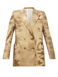 BLAZÉ MILANO Everyday double-breasted metallic jacket in gold ~ instant evening glamour