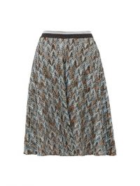 MISSONI Metallic diamond-knit skater skirt in blue