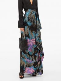 PETER PILOTTO Metallic fil-coupé silk-blend maxi skirt in black