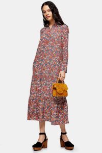 TOPSHOP Multicoloured Peplum Smock Shirt Dress