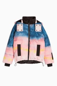 Topshop SNO Ombré Printed Ski Jacket – multicoloured winter sports jackets / skiing outerwear