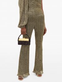 PETER PILOTTO Plissé metallic-jersey trousers in gold ~ luxe evening pants