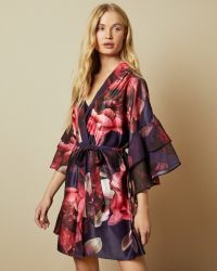 TED BAKER VARITA Splendour kimono in purple / kimonos / ruffle sleeve robes