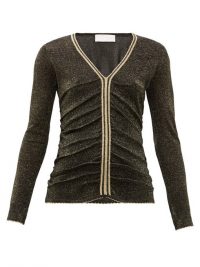 PETER PILOTTO Stripe-trim metallic sweater in black