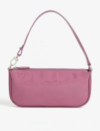 BY FAR Rachel pink patent leather shoulder bag