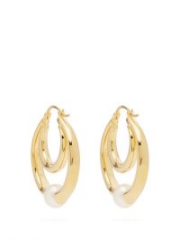 SOPHIE BUHAI Double-hoop gold-vermeil and faux-pearl earrings – luxe hoops