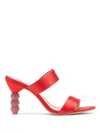 SOPHIA WEBSTER Rosalind crystal-embellished satin mules in red