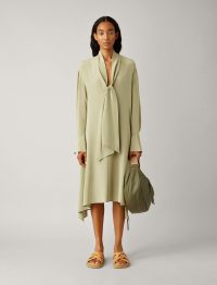 JOSEPH Alisson Crepe De Chine Dress in Sage / fluid green dresses