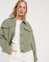 & Other Stories cropped pocket-detail jacket in pistachio green