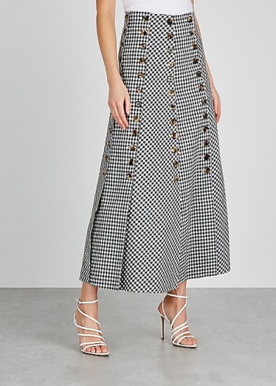 A.W.A.K.E MODE Monochrome gingham twill skirt