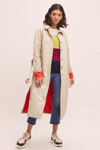 Zifa Colour-Pop Trench Coat in Sand